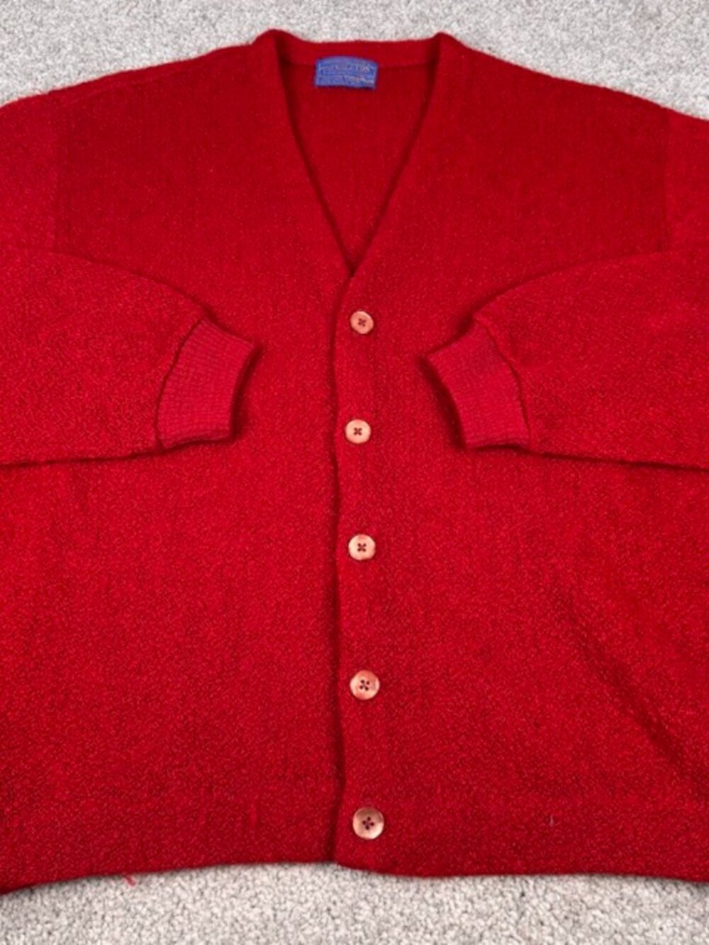 Vintage 50s 60s Pendleton Cardigan Sweater Size M Wool Mohair Kurt Cobain Atomic